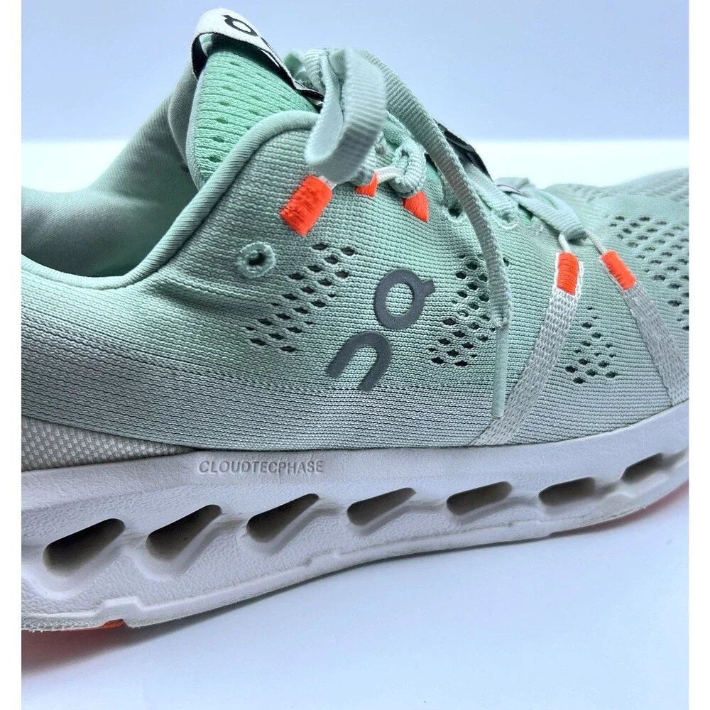 On Cloud Cloudsurfer Women's Running Shoes Glacier Flame Mint Gym Size 8.5